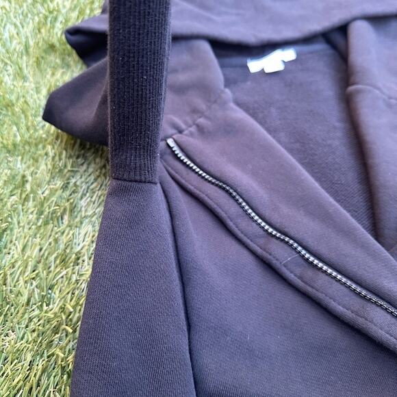 Standard James Perse Estilo Moto Zip Oversized Hood Sweatshirt Jacket blk Size 2 - Picture 6 of 12